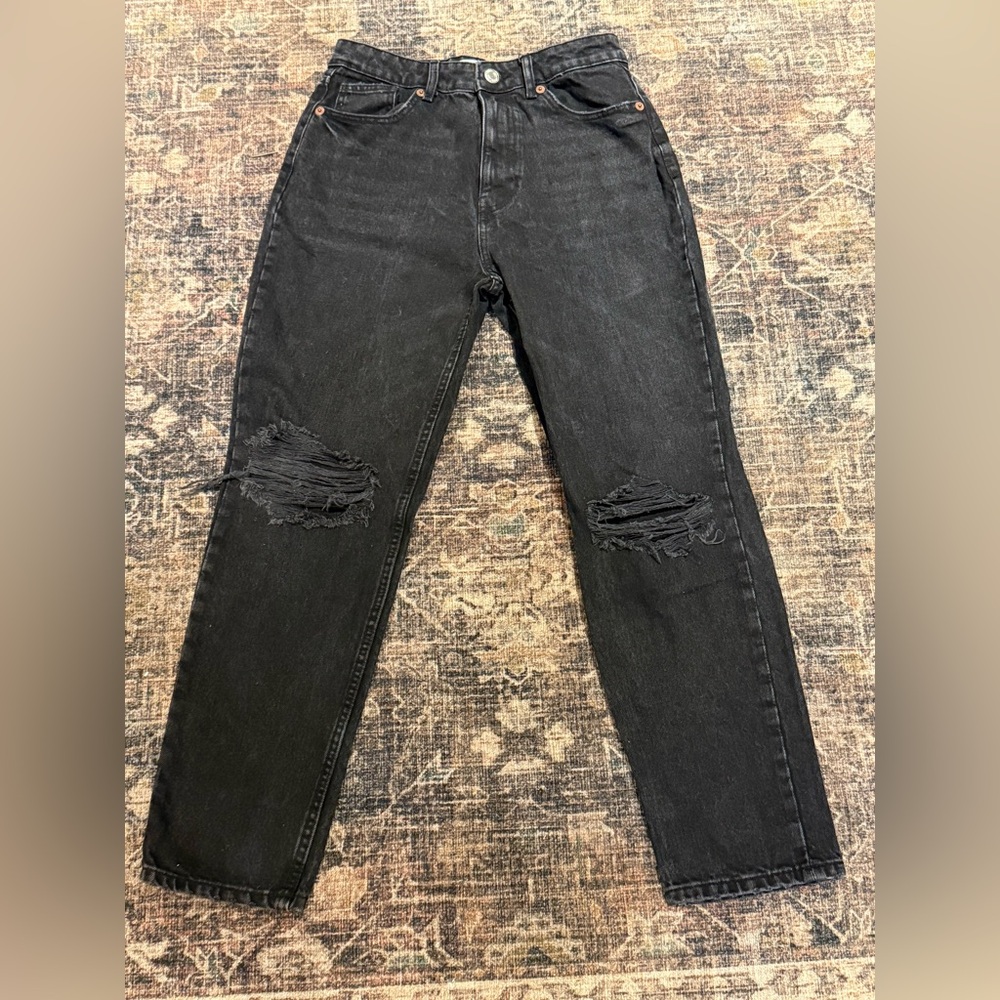 Zara Womens Black Slim Straight Jeans